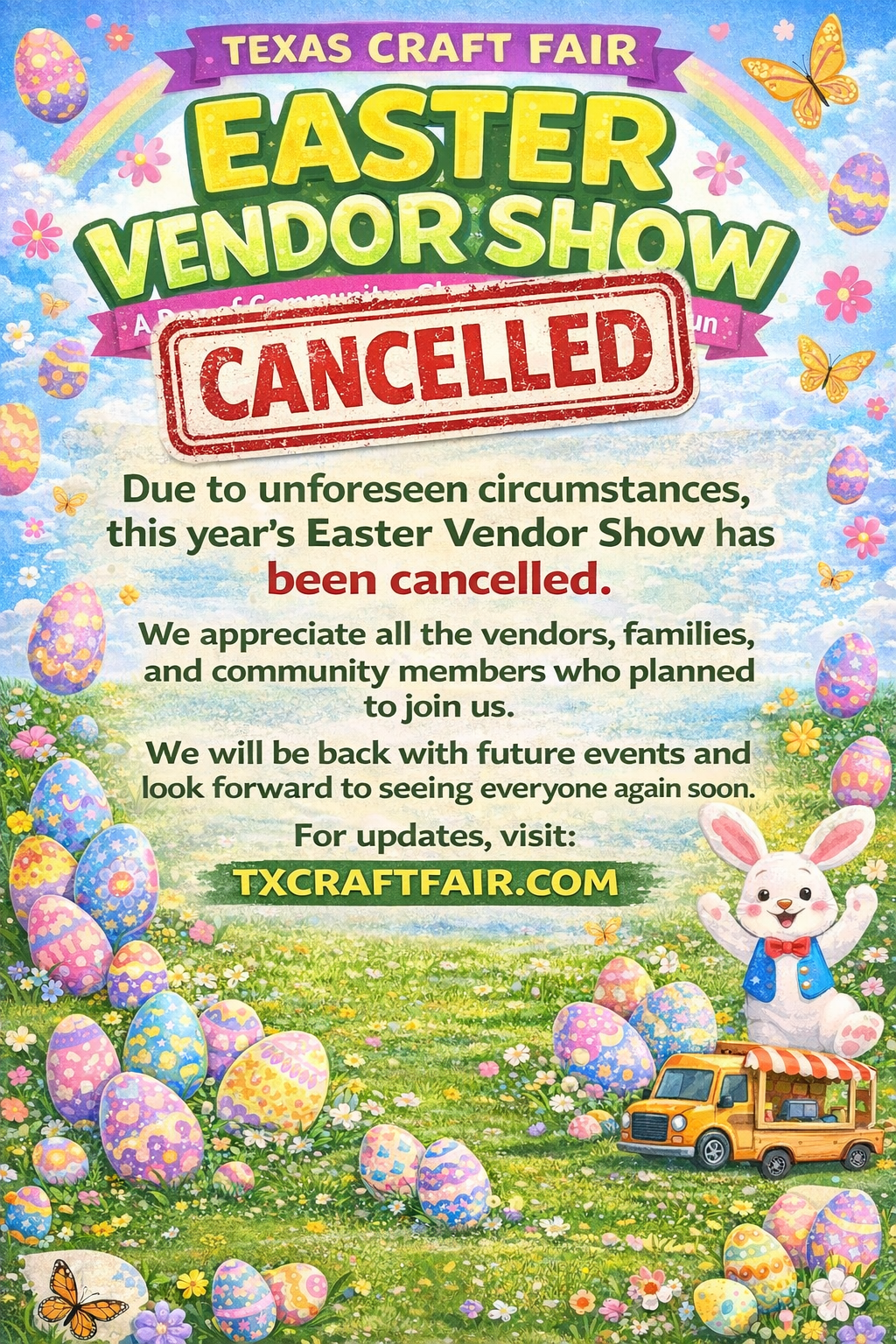 Texas Craft Fair Easter Event flyer